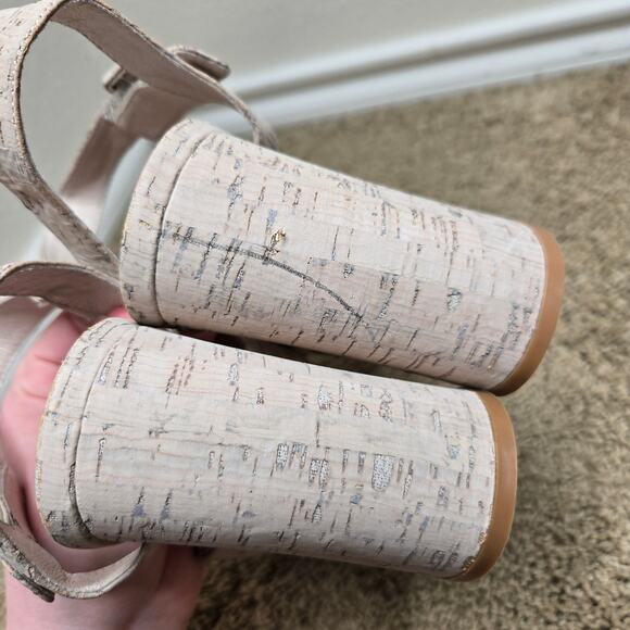 JEFFREY CAMPBELL Amma White Washed Cork Platform Heels Size 9 - Picture 4 of 6